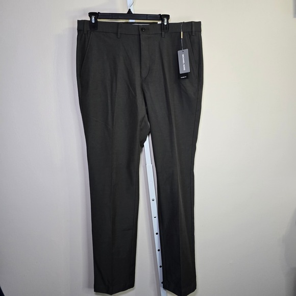 Michael Kors Army Green Dress Pants Stretch Straight Leg Mens sz 36 Wx32 L - Picture 1 of 4